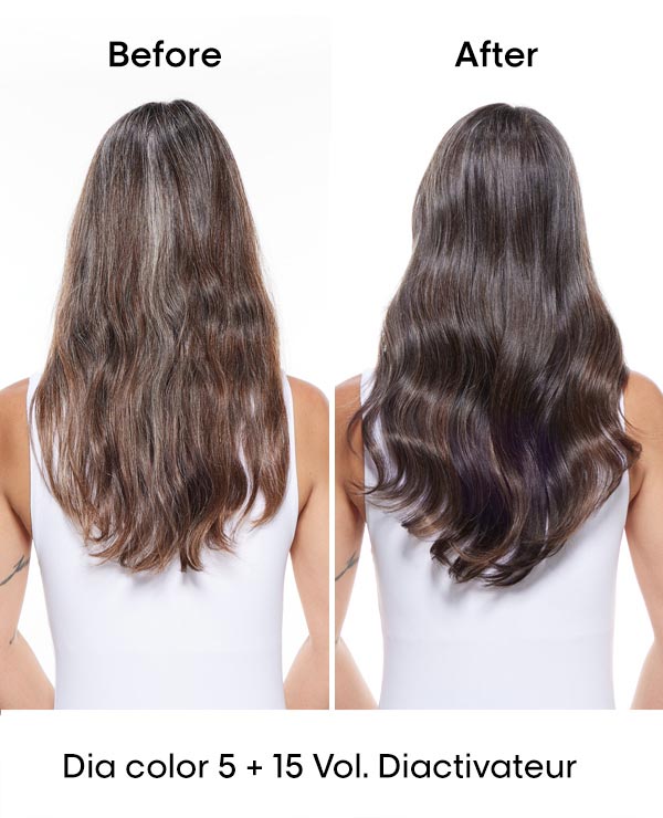 before and after shots of coloured hair