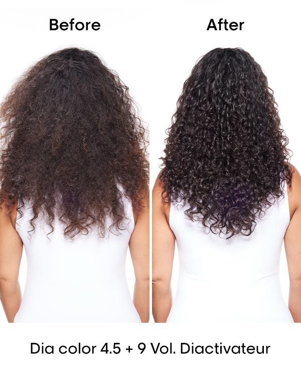 before and after shots of coloured hair