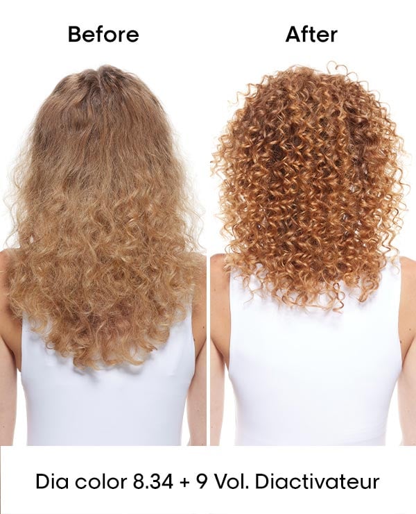 before and after shots of coloured hair